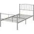Navarre Single Bed Frame - Silver, Metal