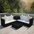 Neath 4 Piece Garden Lounge Set with Storage - Black, Rattan