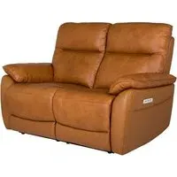 Neci 2-Seater Electric Recliner Sofa - Tan, Leather