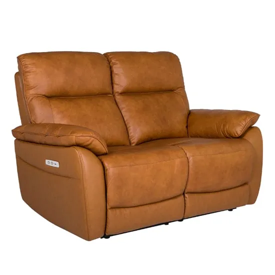 Neci 2-Seater Electric Recliner Sofa - Tan, Leather image
