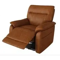 Neci Electric Recliner Armchair - Tan, Leather
