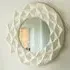 Necro Round Wall Mirror with 3D Frame - White, Polyresin
