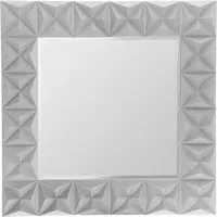 Necro Square Wall Mirror with 3D Frame - Grey, Polyresin