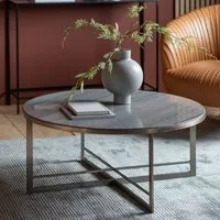 Nectar Round Coffee Table - Silver, Marble