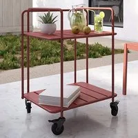 Necton Penelope 2-Shelf Serving Cart - Red, Metal alternate view