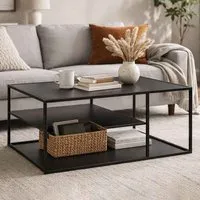 Needles Metal Coffee Table - Matt Black, Steel alternate view
