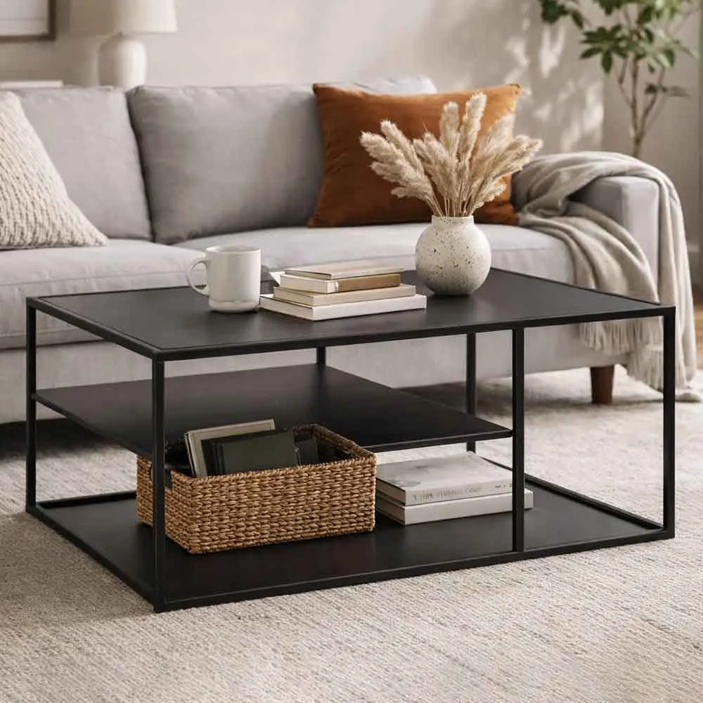 Needles Metal Coffee Table - Matt Black, Steel product