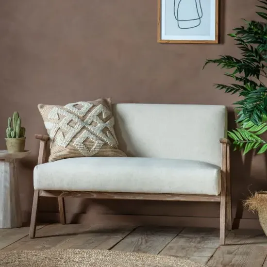 Neelan 2-Seater Sofa with Wooden Frame - Natural, Fabric image