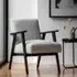Neelan Fibre Armchair with Wooden Legs - Stone