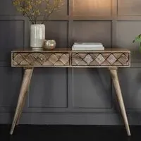 Neenah Console Table with 2 Drawers - Burnt Wax, Mango Wood