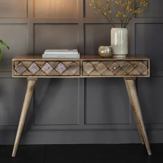 Neenah Console Table with 2 Drawers - Burnt Wax, Mango Wood image
