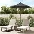 Nella Fabric Garden Parasol with Wooden Pole - Black