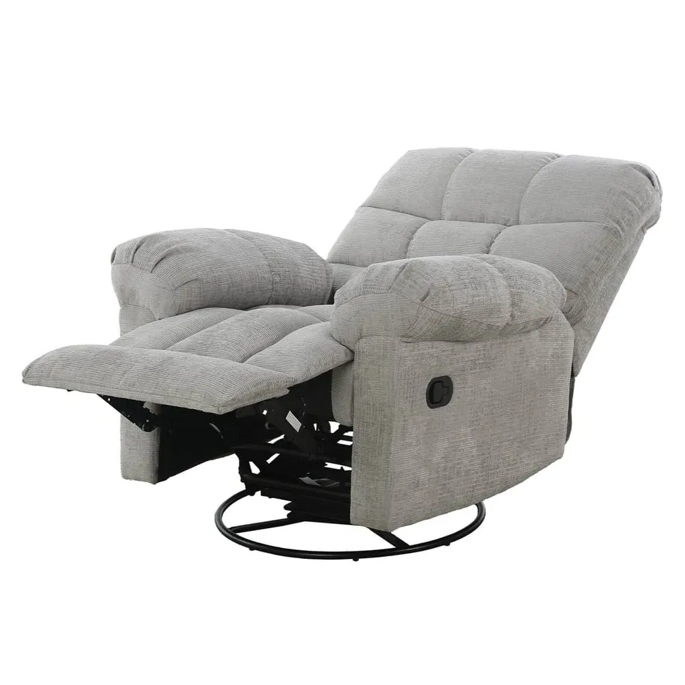 Nelson Glider Swivel Recliner Chair - Grey, Fabric image
