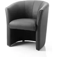 Neo Single Tub Chair - Black, Bonded Leather