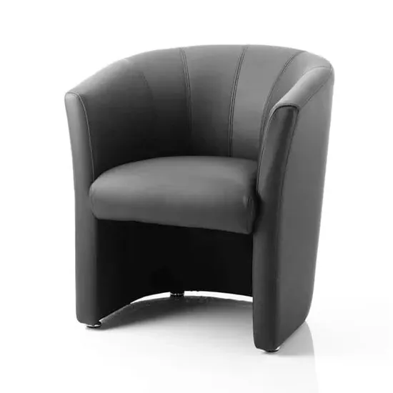 Neo Single Tub Chair - Black, Bonded Leather image