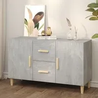 Neola Sideboard with 2 Doors 2 Drawers - Concrete Effect
