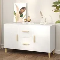 Neola Sideboard with 2 Doors 2 Drawers - White, Engineered Wood