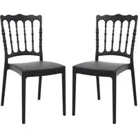 Nepean Stacking Side Chairs Pair - Black, Polypropylene