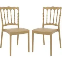 Nepean Stacking Side Chairs Pair - Gold, Polypropylene