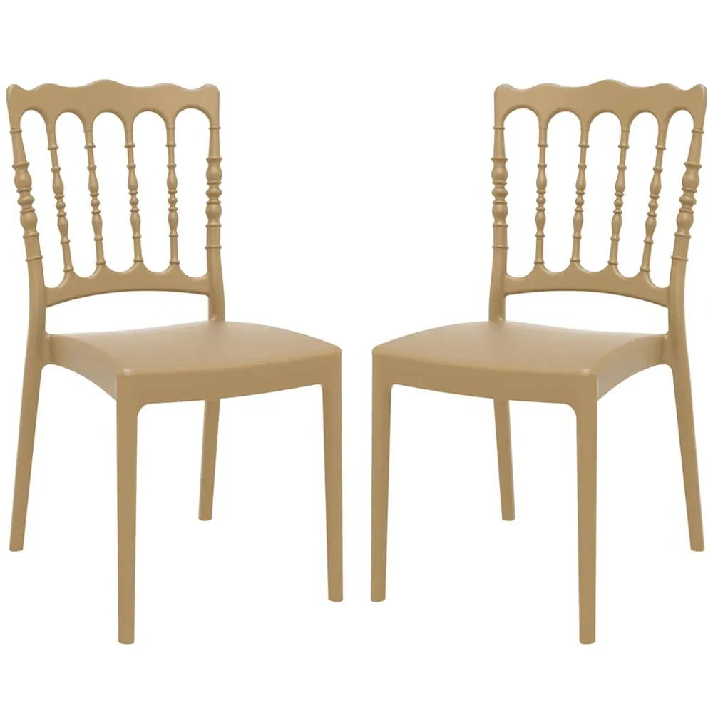 Nepean Stacking Side Chairs Pair - Gold, Polypropylene