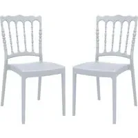 Nepean Stacking Side Chairs Pair - Silver Grey, Polypropylene