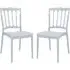 Nepean Stacking Side Chairs Pair - Silver Grey, Polypropylene