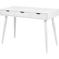 Nephi Laptop Desk with 3 Drawers - White, Wood