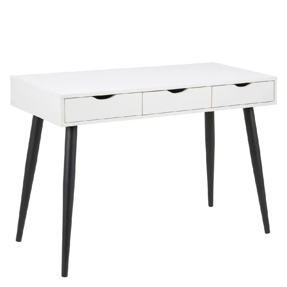 Nephi Laptop Desk with 3 Drawers - White, Wood