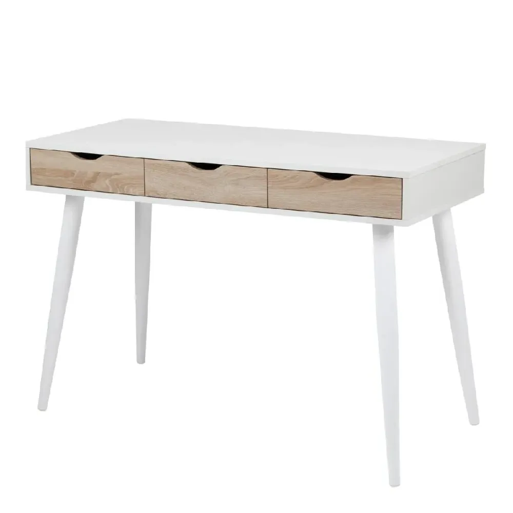 Nephi Laptop Desk with 3 Drawers - White, Wood