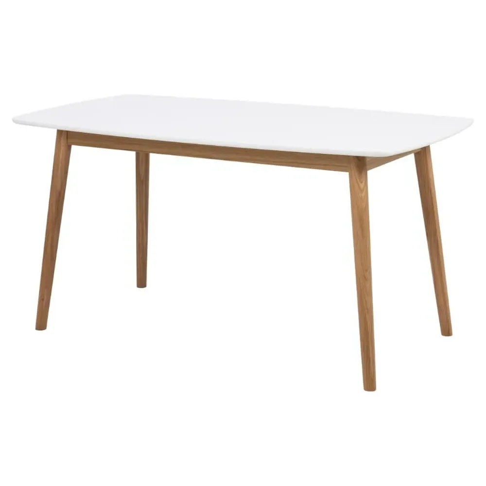 Nephi Rectangular Dining Table - White, Oak