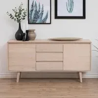 Nephi Sideboard with 2 Doors 3 Drawers - White Oak