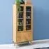 Nephi Wooden Display Cabinet with 4 Doors - Oak