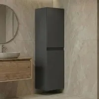 Nest Tall Wall Mounted Bathroom Storage Cabinet - Anthracite, MDF alternate view