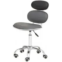 Netoca Office Chair with Chrome Base - Black, PU Leather