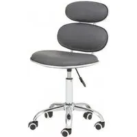 Netoca Office Chair with Chrome Base - Grey, PU Leather