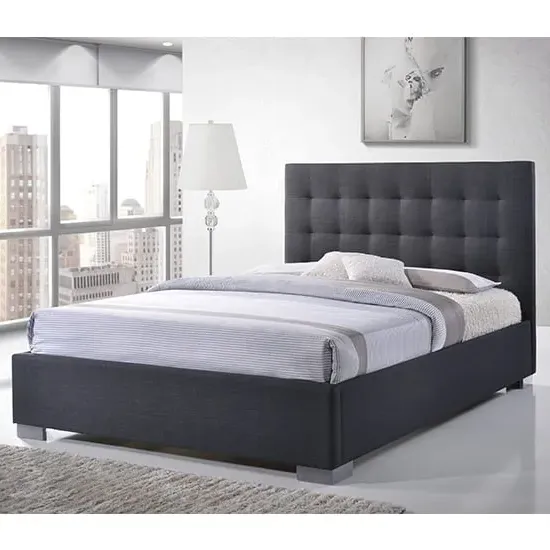 Nevada Double Bed Frame - Grey, Fabric image