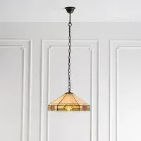 Nevada Medium Tiffany Glass Pendant Light - Dark Bronze