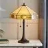 Nevada Medium Tiffany Glass Table Lamp - Dark Bronze