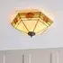 Nevada Tiffany Glass Flush Ceiling Light - Dark Bronze