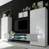 Nevaeh High Gloss Entertainment Unit with LED - White, Cement