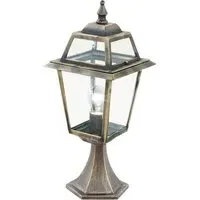 New Orleans Outdoor Glass Post Light - Black Gold, Aluminium