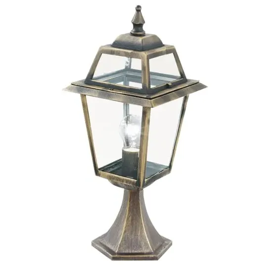 New Orleans Outdoor Glass Post Light - Black Gold, Aluminium image