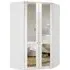 New Tork Tall Corner Wardrobe with Mirror - White, MDF