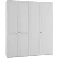 New Tork Tall Wardrobe with 4 Doors - White, MDF