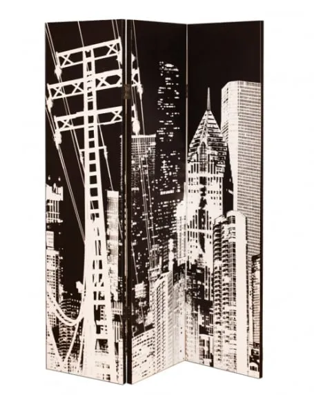 New York City Canvas Printed Room Divider - Monotone product