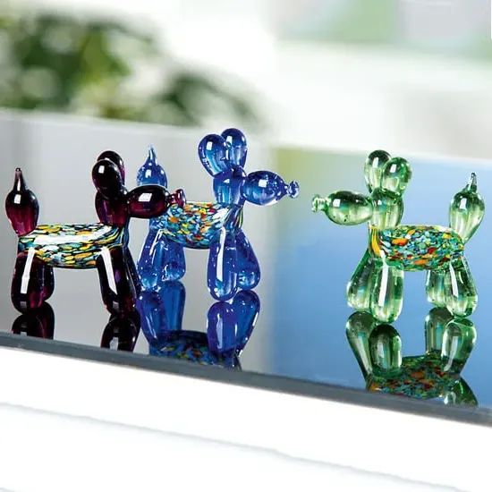 Newark Glass Balloon Dog Sculpture - Multicolour image