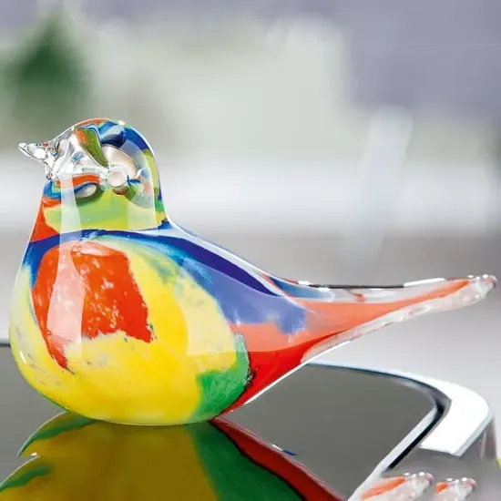 Newark Glass Bird Colore Sculpture - Multicolour