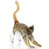 Newark Glass Cat Sculpture - Grey, Orange