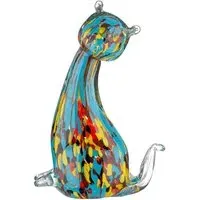 Newark Glass Cat Somia Sculpture - Multicolour