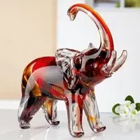 Newark Glass Elephant Sculpture - Red